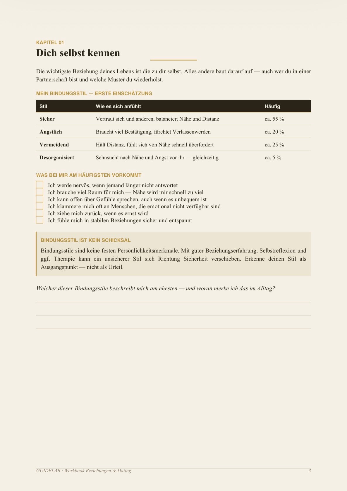 Beziehungen & Dating – Workbook