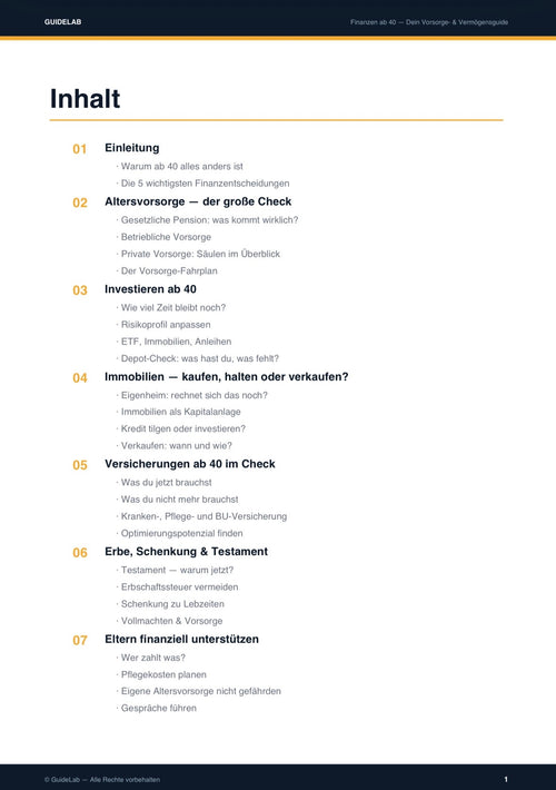 Finanzen ab 40 – Guide