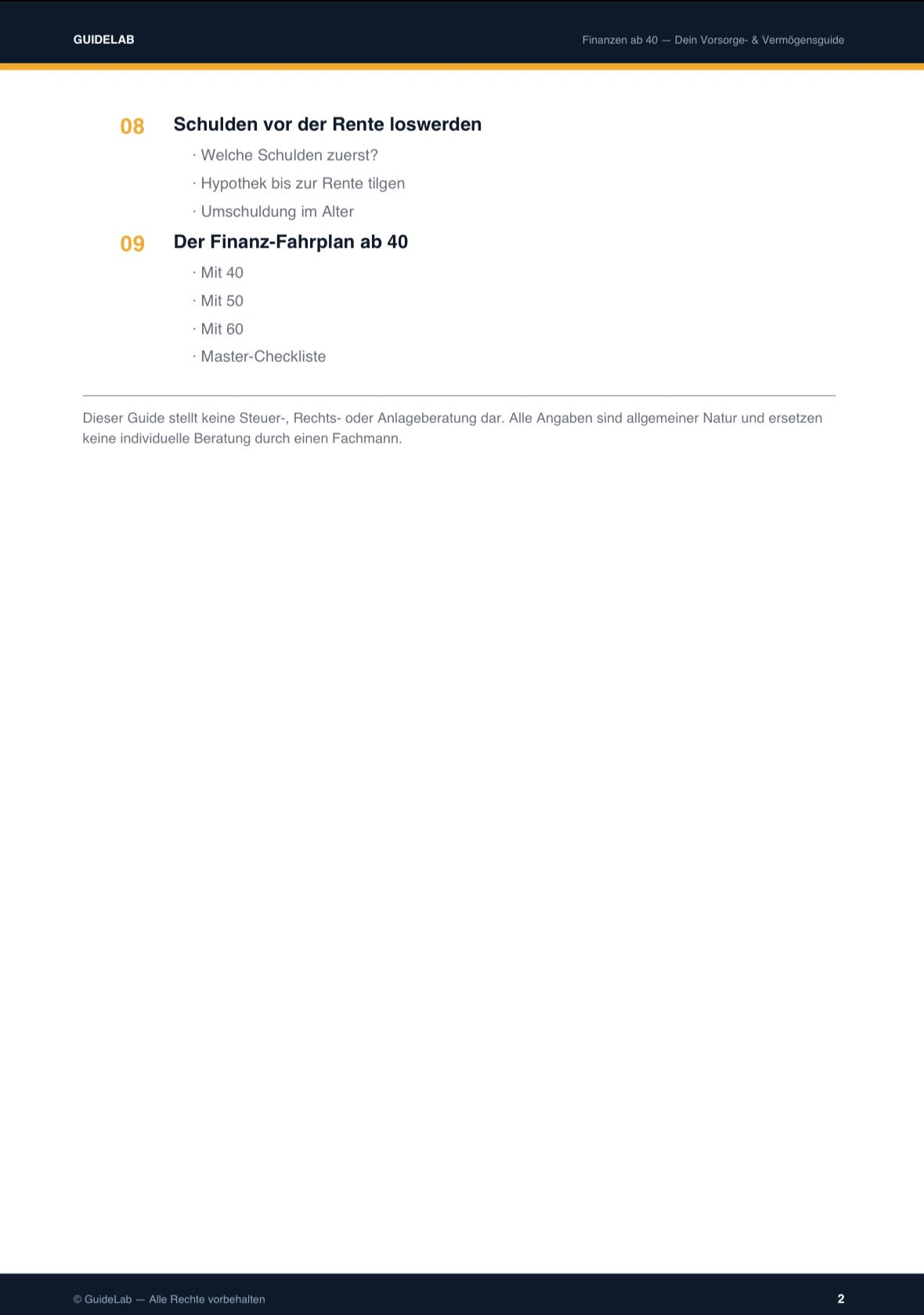 Finanzen ab 40 – Guide