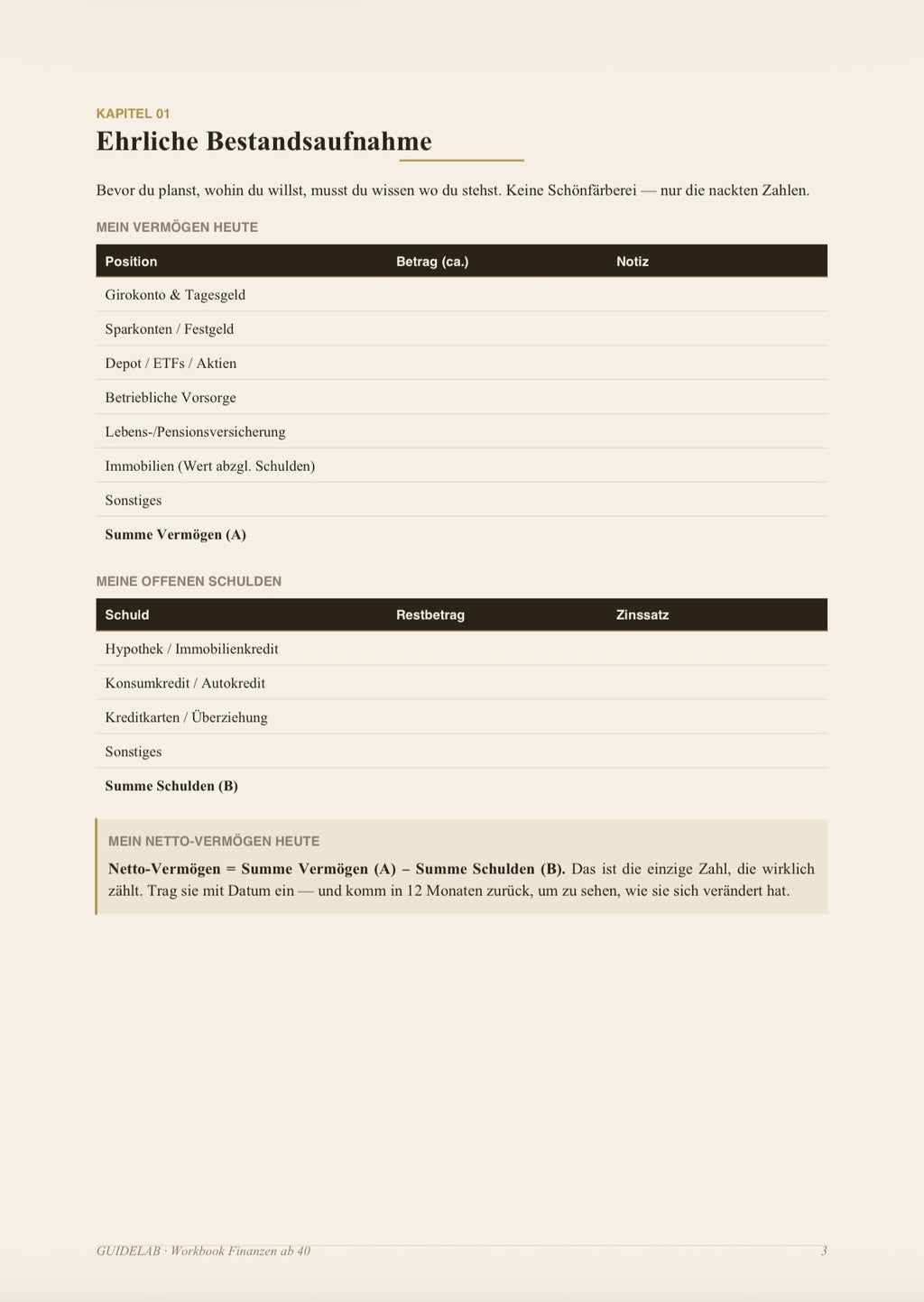 Finanzen ab 40 – Workbook