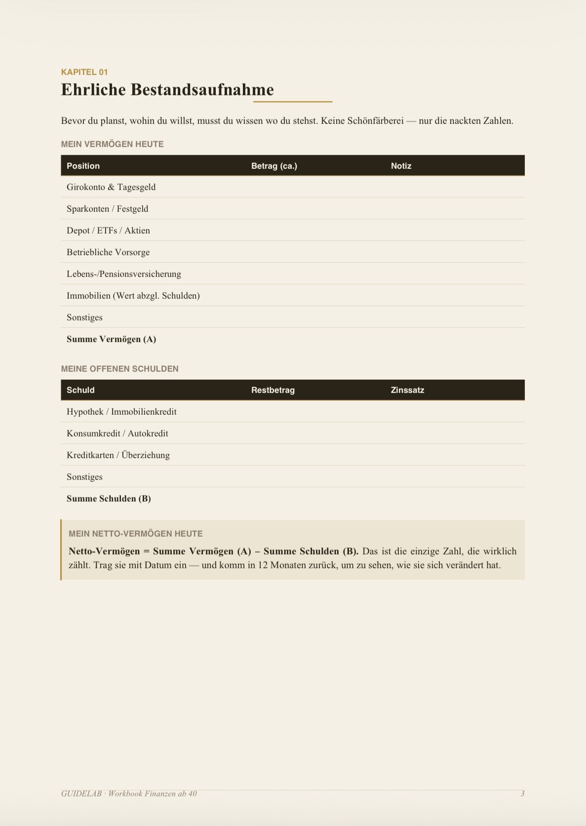 Finanzen ab 40 – Workbook