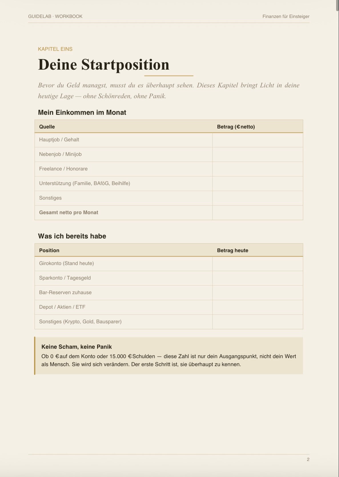 Finanzen Einsteiger – Workbook