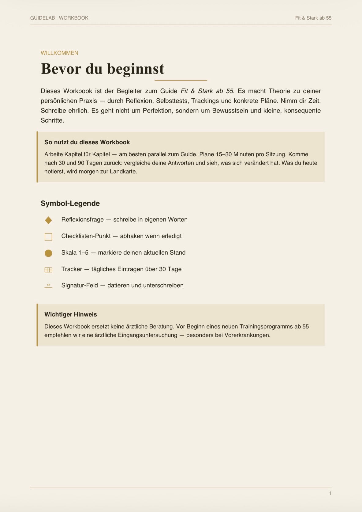 Fit & Stark ab 55 – Workbook