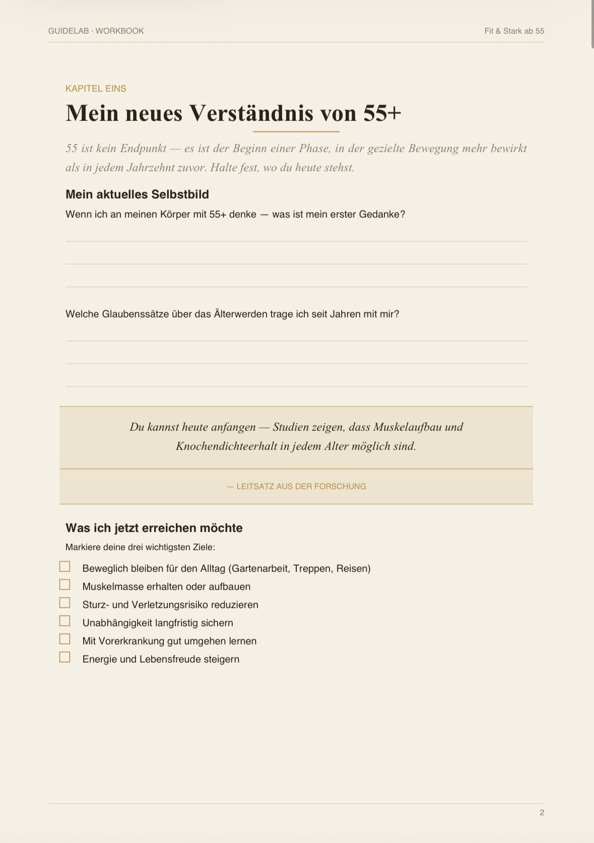 Fit & Stark ab 55 – Workbook