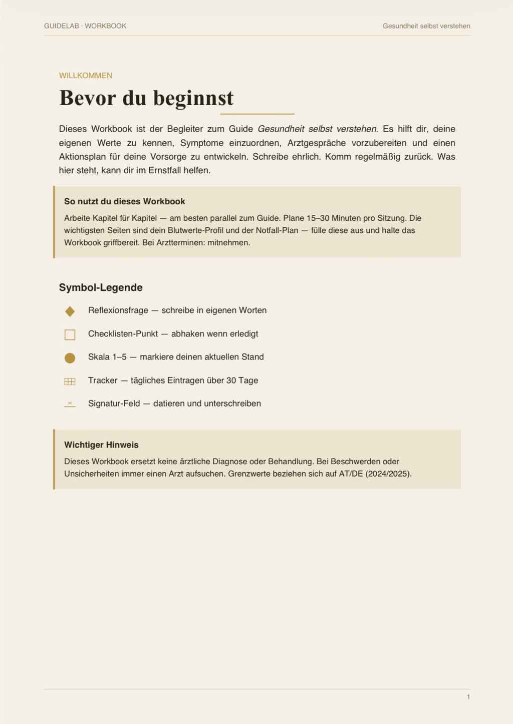 Gesundheit selbst verstehen – Workbook