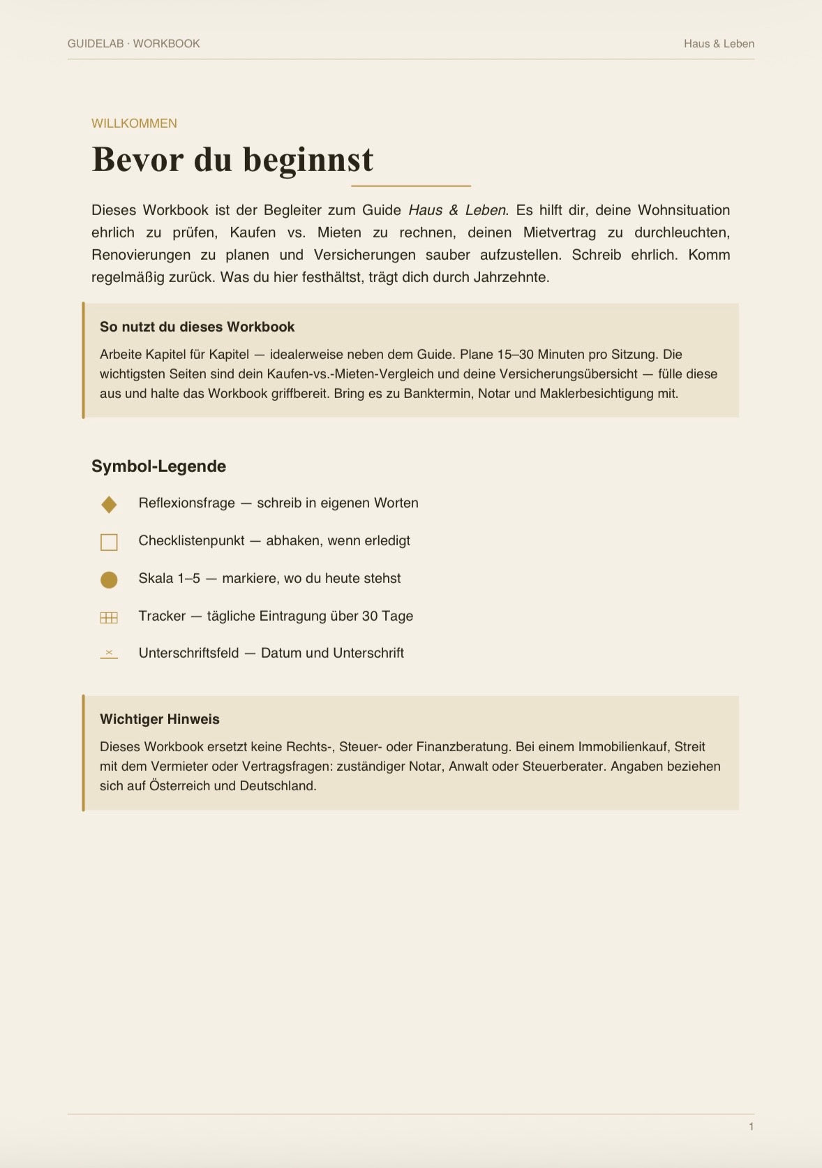 Haus & Leben – Workbook