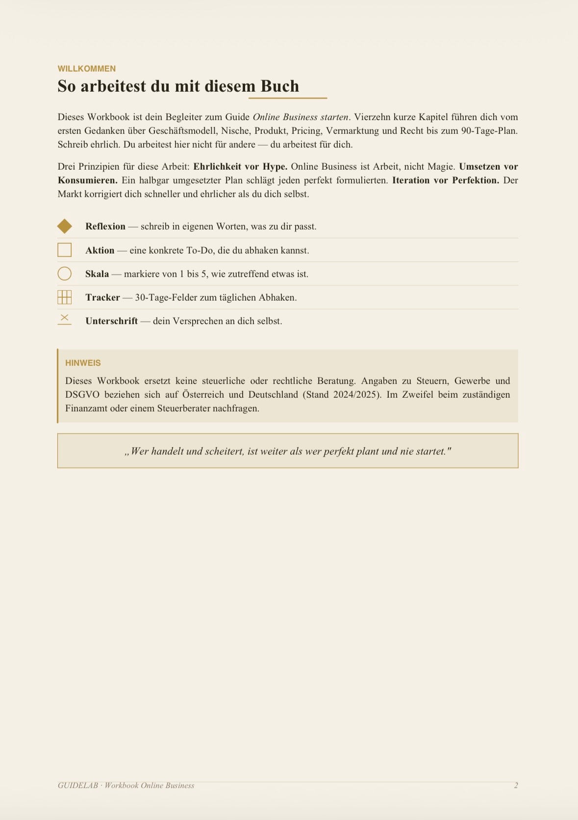 Online Business – Workbook